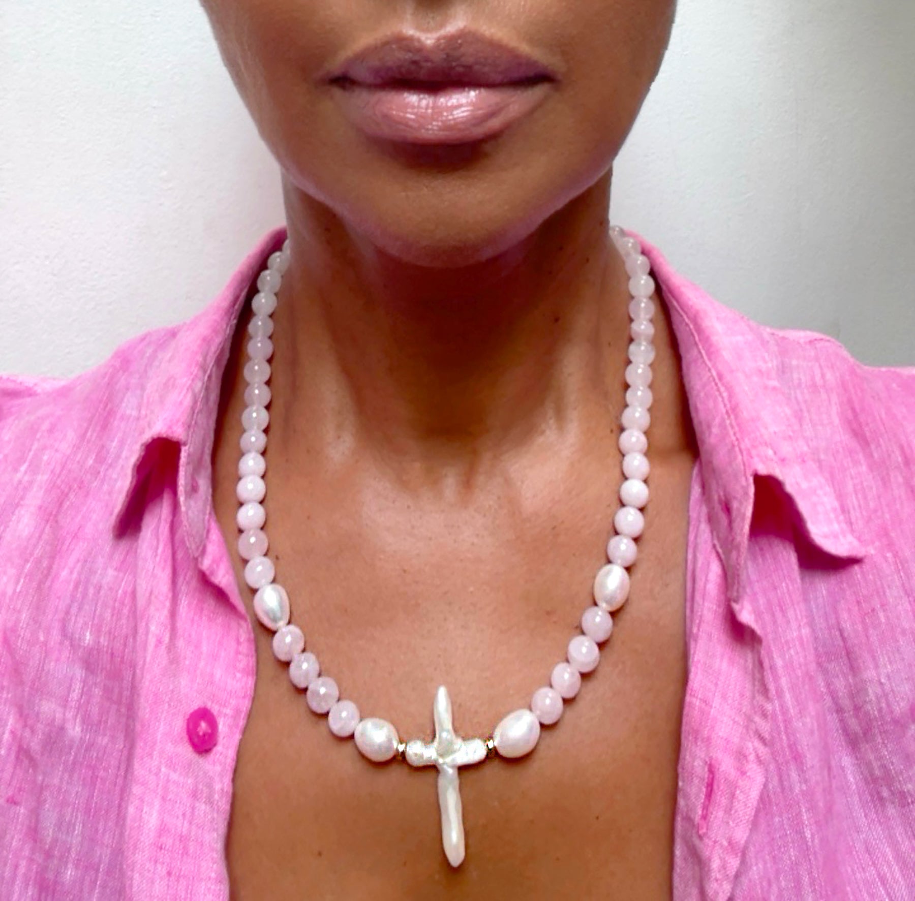 Store Handmade Pearl Quartz Necklace